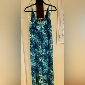 Garnet Hill Blue and White Floral Dress